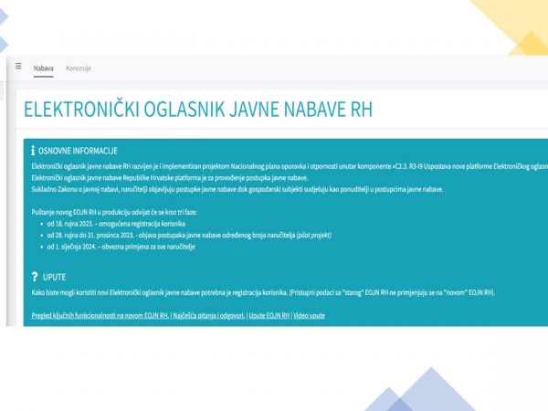 Nova platforma Elektroničkog oglasnika javne nabave RH -EOJN RH